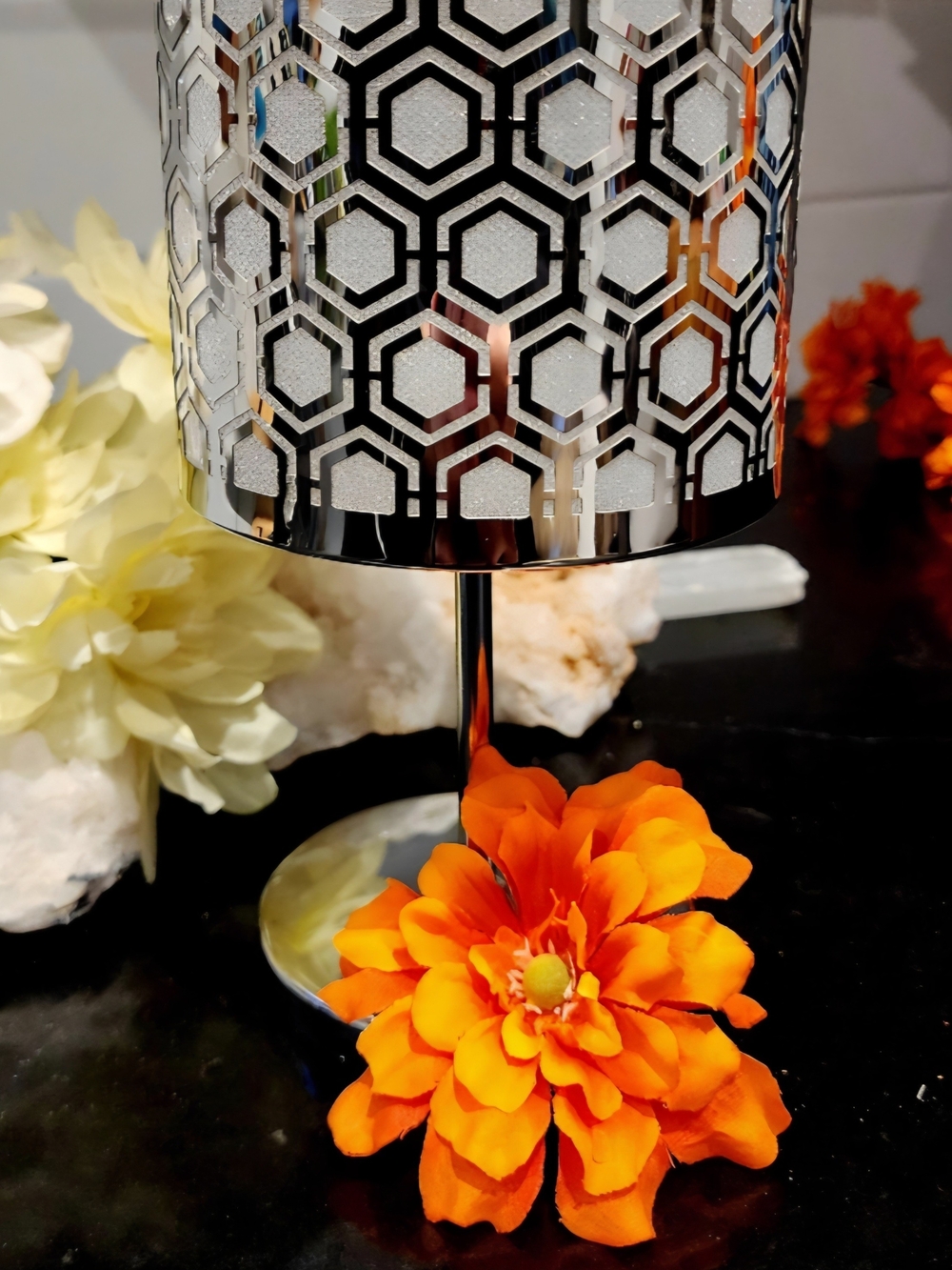 NIB PartyLite Enchanted Silver Mini Votive Lamp